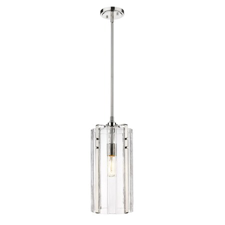 Z-Lite Alverton 1 Light Pendant, Polished Nickel & Clear 3036P8-PN